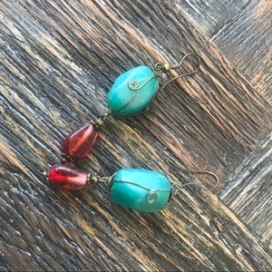 Vintage type beaded dangle earrings